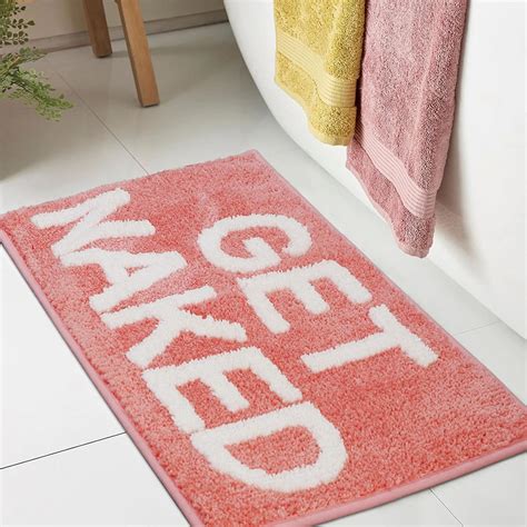 Amazon BOVEU Get Naked Bath Mat Bath Rugs X Non Slip Absorbent Funny Bath Rugs