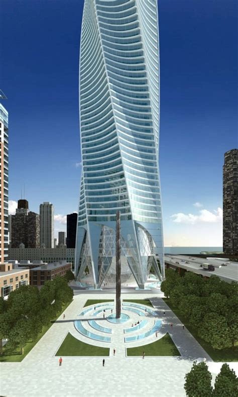 Chicago Spire Calatravas Spiral Tower Over 600 Meters High Has Been