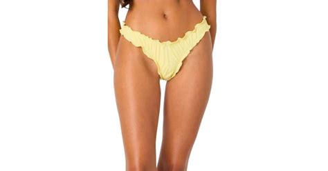 Edikted Golden Ruffle Edge Bikini Bottoms In Yellow Lyst