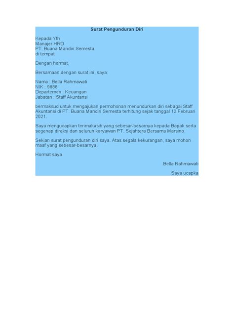 Surat Resign 3 Pdf