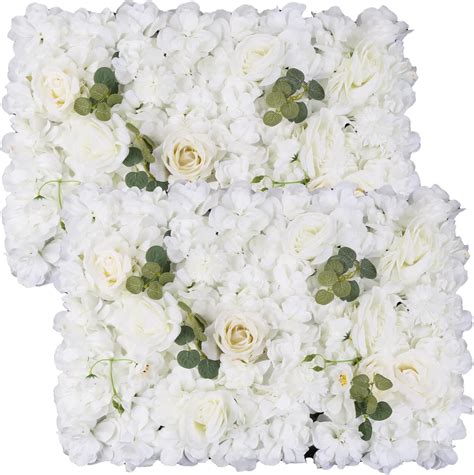 Ipopu Artificial Flower Wall Panels 2 Pack Wall Mat 24x16