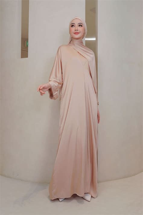 Adelynn Long Caftan Set Nude Brown Maroon Red