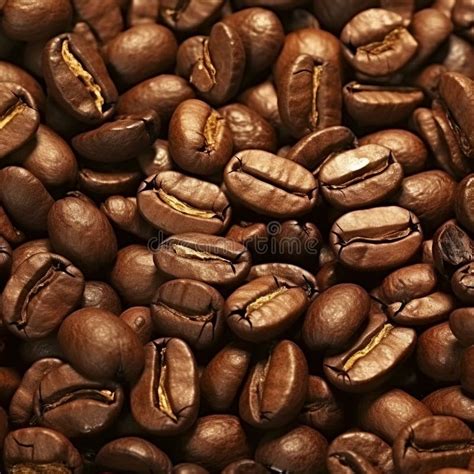 Roasted Coffee Beans Macro Shot Closeup Picture Of Perfect Dark Coffee