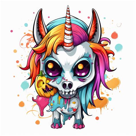 Premium AI Image | Whimsical Halloween Design Colorful Bold Outline of