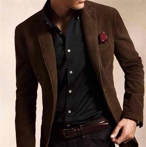 Dark Brown Blazer On Black Shirt Gentleman Mode Gentleman Style Mens