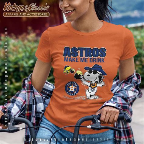 Snoopy Woodstock Houston Astros Make Me Drink Shirt Vintagenclassic Tee