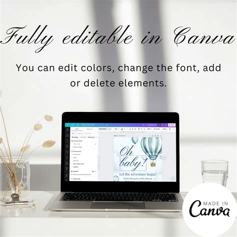 Hot Air Balloon Baby Shower Invitation Set Boy Adventure Baby Shower Invitation Bundle