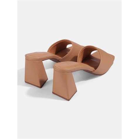 Lemon Pepper Nude Solid Plain Square Toe Heels Sandals Buy Lemon Pepper Nude Solid Plain