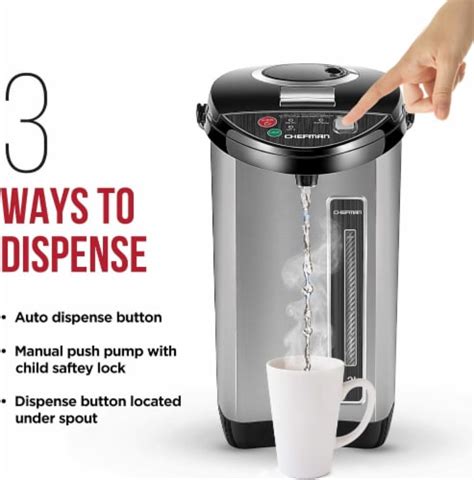 Chefman Stainless Steel Electric Hot Water Pot With Safety Lock L QFC