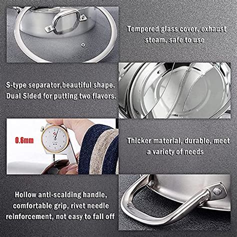 Panghuhu Inch Hot Pot With Divider Lid Stainless Steel Shabu Shabu Pot For Induction Cooktop