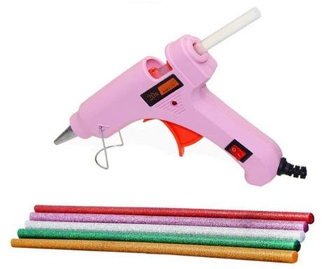 Electric Watt Handheld Overheat Protection Pink Hot Melt Glue Gun With Stick Application