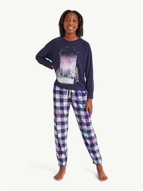 Justice Holiday Girls Pajama Plaid Set 2 Piece Pajama Set Sizes 5 18