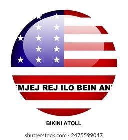 Bikini Atoll Flag Button On White Stock Vector Royalty Free Shutterstock