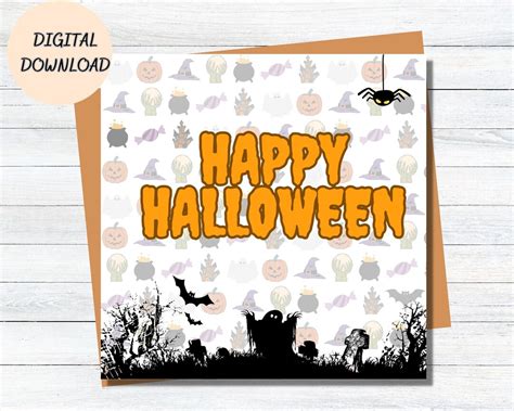 Printable Halloween Card Digital Halloween Card Printable Happy