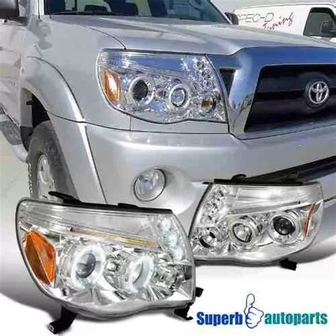 Juego Faros Toyota Tacoma 2005 2011 Halo Led Cromado Eca Envío gratis