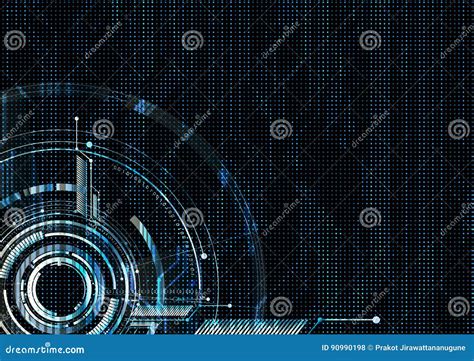 Abstract Technological Futuristic Interface Dotted Circuit Vector