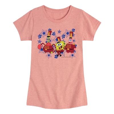 Girls Spongebob Squarepants Bikini Bottom Band Fitted Short Sleeve Graphic T Shirt Target