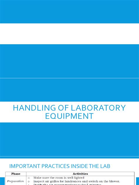 handling  laboratory equipment