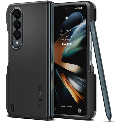 Galaxy Z Fold 4 Thin Fit P Case With S Pen Holder Spigen Black