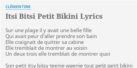 Itsi Bitsi Petit Bikini Lyrics By Cl Mentine Sur Une Plage Il