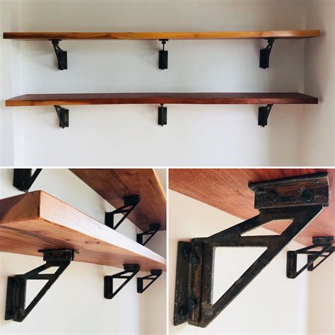 Estante Estilo Industrial Con Mensulas De Acero Y Madera Petirivi