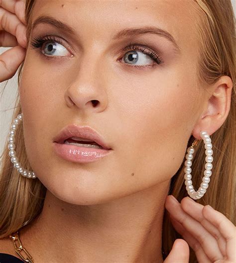 Pearl Hoop Earrings B Jeweled Jewelry And Accessories