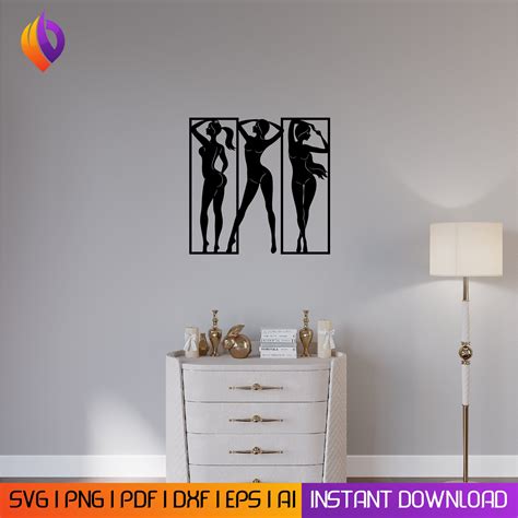 Hot Woman Pose Laser Cut Svg Dxf Files Wall Sticker Engraving Decal Silhouette Template Cnc