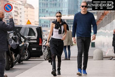 Bella Hadid Sexy Seen Braless Flaunting Her Hot Tits In Milan AZNude