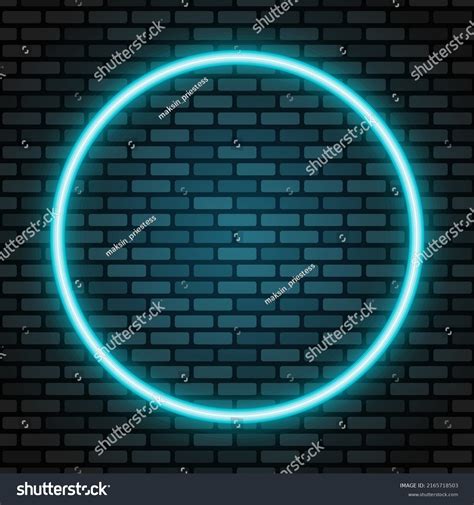 Neon Round Frame Glowing Frame Empty Stock Vector Royalty Free