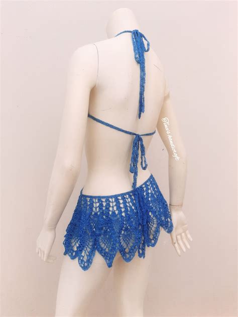 Top De Ganchillo Bikini Hecho A Mano Ropa De Verano Ideas Para Regalos Vestido De Playa