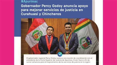 Gobernador Percy Godoy Anuncia Apoyo Para Mejorar Servicios De Justicia