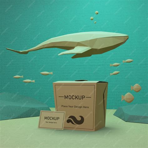 Premium PSD | Ocean day paper bag concept with dolphin