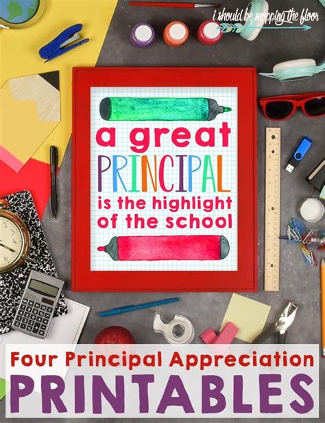 Four Principal Appreciation Printables Perfect For National Principals Month Or Teacher