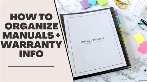 How To Organize Manuals And Warranties YouTube