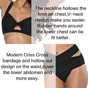 Amazon FeelinGirl Women S Sexy Criss Cross High Waist Bandage 2PCS Bikini Set Swimsuit