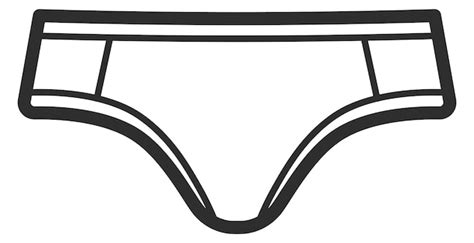 Ikona linii spodenek bikini Bielizna symbol majtek izolowana na białym tle Wektor Premium
