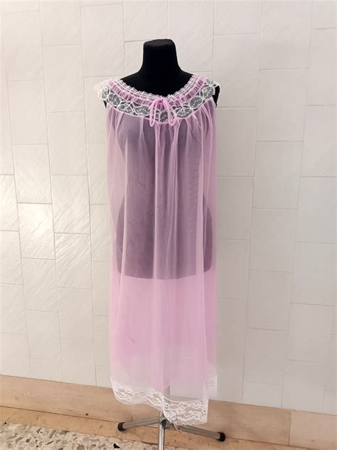 Lilac Color Lingerie Set Vintage Italy Peignoir Line Wedding Night Dress Robe And Nightgown