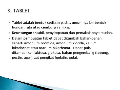 Bentuk Sediaan Obat Padat Bentuk Sediaan Obat Padat