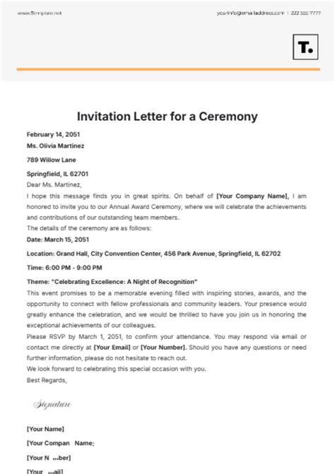 official invitation email  award ceremony template  infoupdateorg