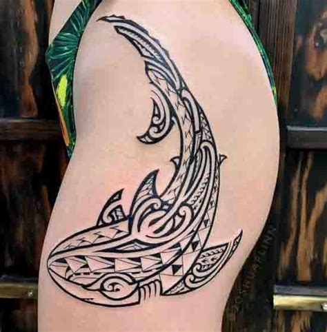 25 Beautiful Polynesian Tribal Shark Tattoos For Men And Women Inku Paw