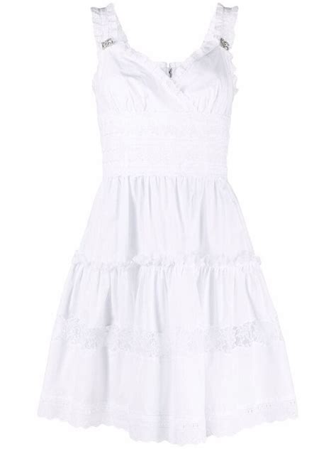 Dolce Gabbana Broderie Anglaise Tiered Minidress Mini Dress Maxi