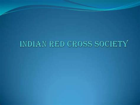 Indian Red Cross Society Ppt