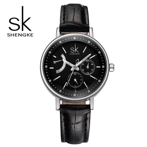 SK Brand Quartz Watch Fashion Women Leather Wrist Watches Ladies Dress ...