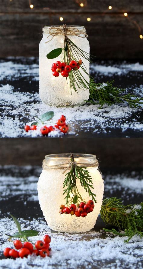 5 Minute DIY Snow Frosted Mason Jar Decorations Magical A Piece Of