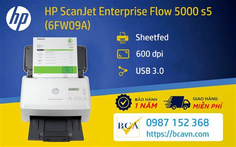 BCA Phân Phối Máy Scan HP Scanjet Enterprise Flow 5000 S5 6FW09A Tại