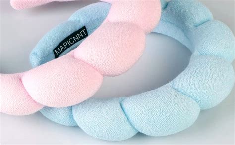 Mapicnnt Spa Headband For Washing Face Cute Blue Makeup Headband Puffy Spa