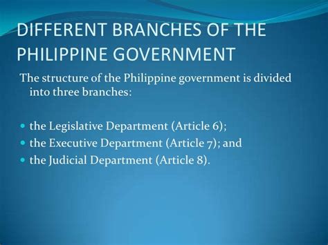 Branches Of The Philippine Government