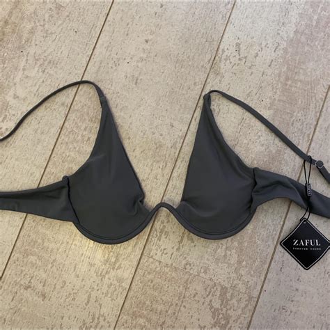 Zaful Plunge Underwire Push Up Bikini Top Never Depop
