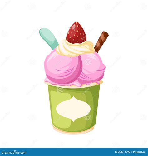 Vector De Dibujos Animados De Helados De Fresa Stock De Ilustraci N