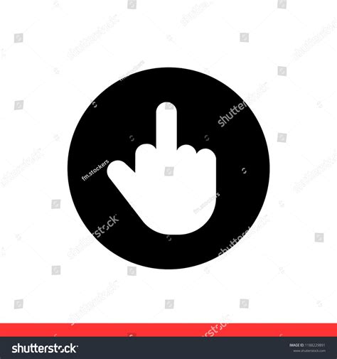 Middle Finger Vector Icon Fuck Symbol Stock Vector Royalty Free 1188229891